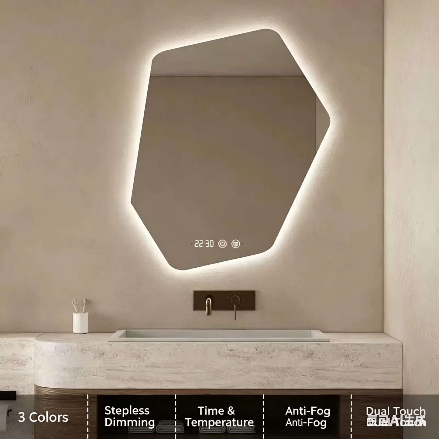 Irregular Geometric LED Smart Mirror