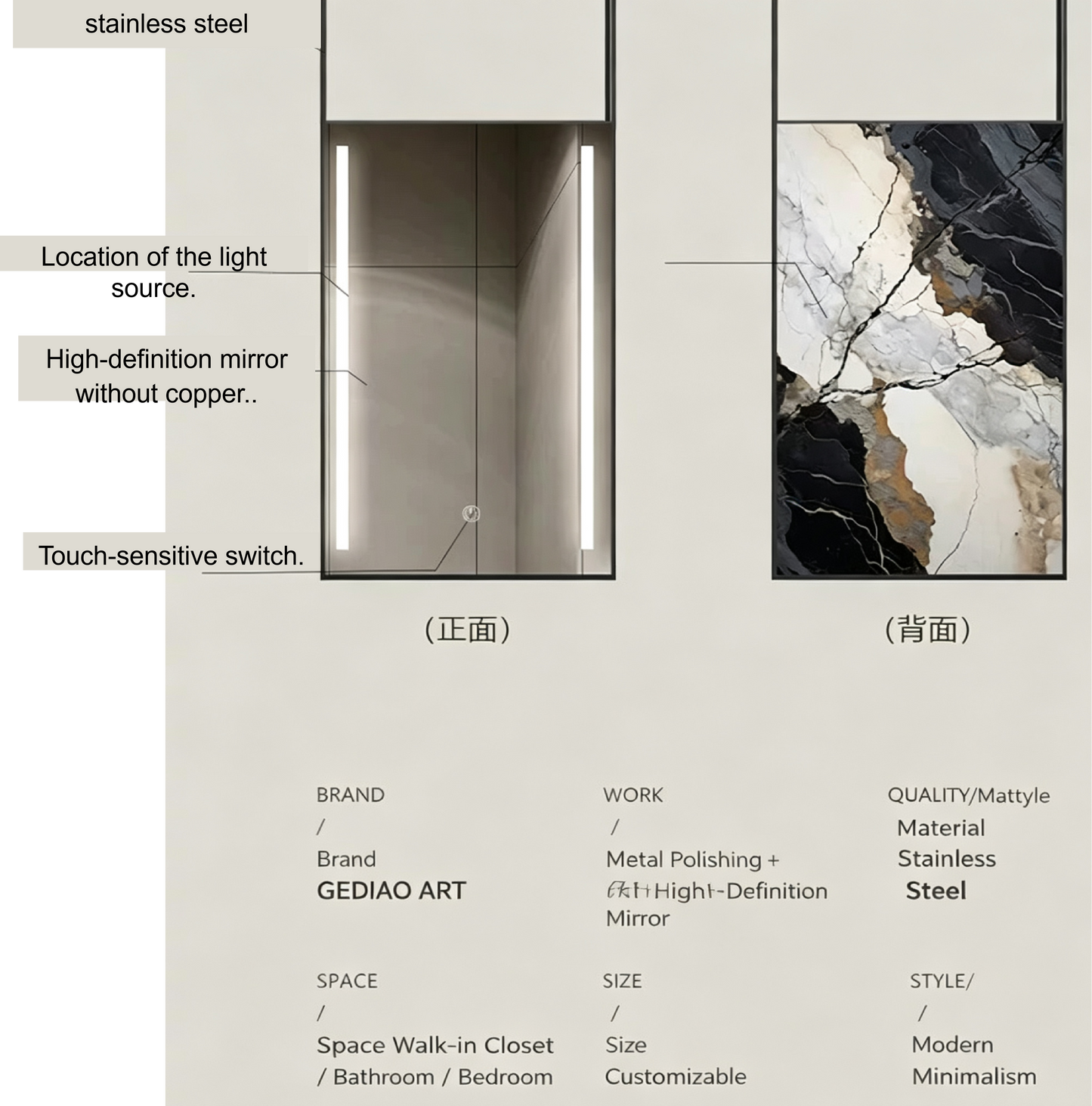 Sleek Ceiling-Hung Oval Mirror – Elevate Any Space Without Drilling Walls-2