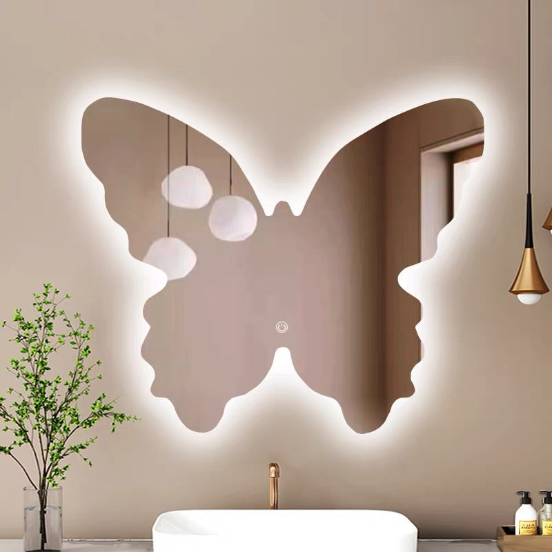 Artistic mirrors, customizable, irregular shapes, lighting, anti-fog, anti-explosion, decorative mirrors, ultra-white, high-definition mirrors.