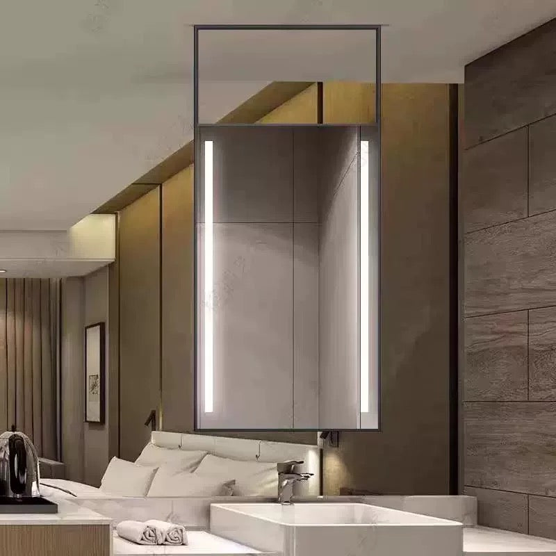 Sleek Ceiling-Hung Oval Mirror – Elevate Any Space Without Drilling Walls-2
