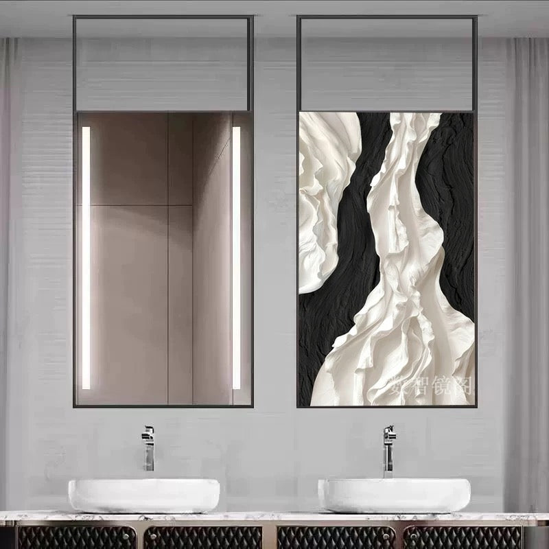 Sleek Ceiling-Hung Oval Mirror – Elevate Any Space Without Drilling Walls-2