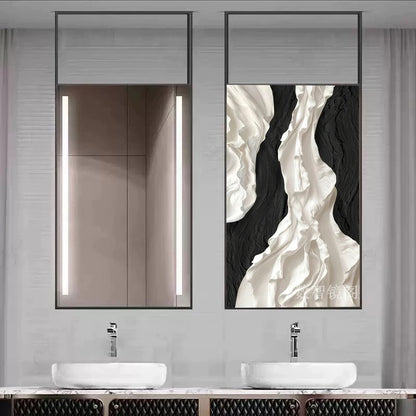Sleek Ceiling-Hung Oval Mirror – Elevate Any Space Without Drilling Walls-2