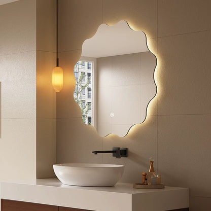 Irregular geometric design LED smart mirror, bathroom mirror, anti-fog, explosion-proof, dressing mirror.