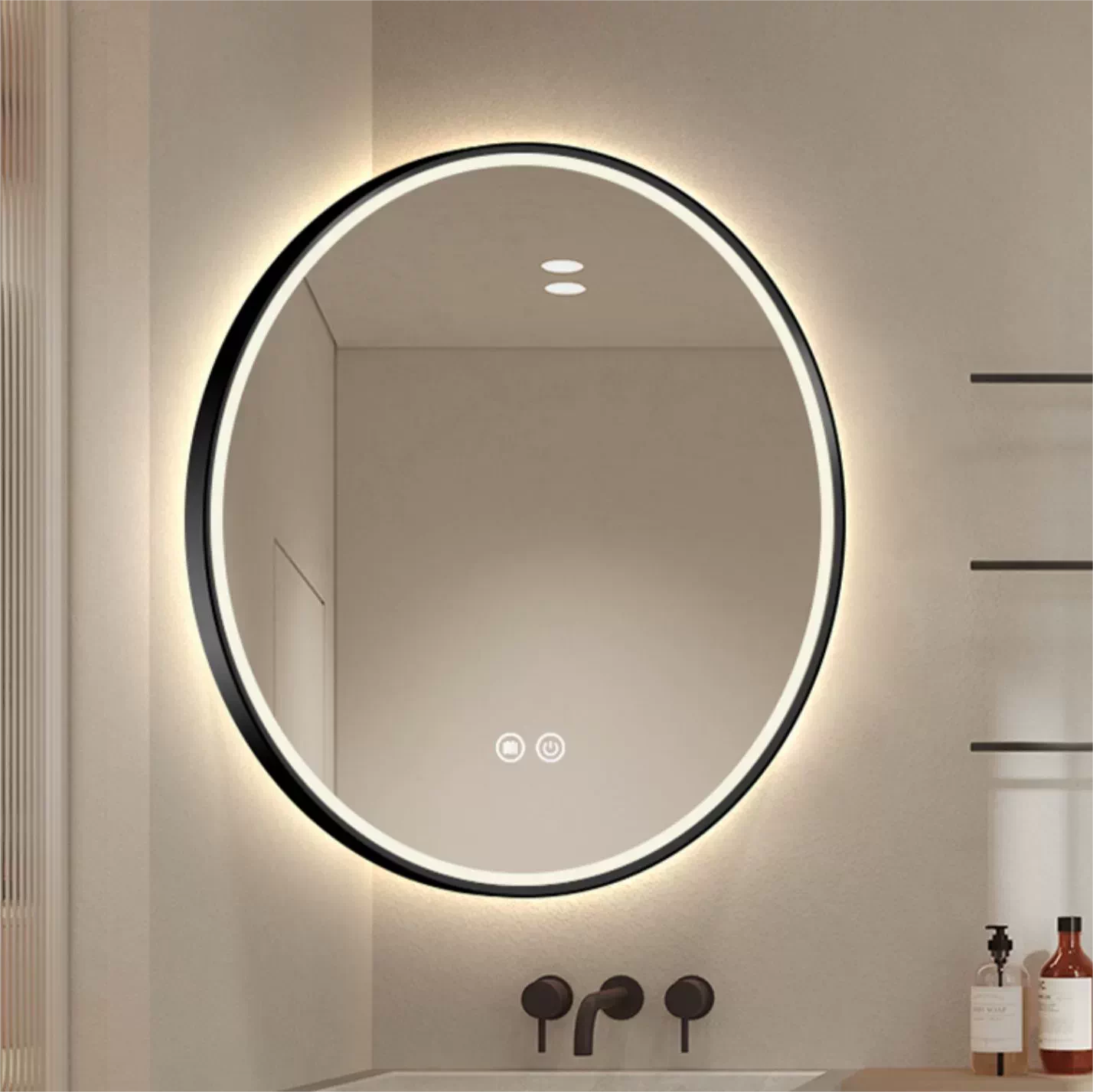 360° Rotatable & Extensible LED Smart Mirror, Retractable Swing Arm Shaving Makeup Mirror, HD Clear Anti-Fog Wall Mount Mir