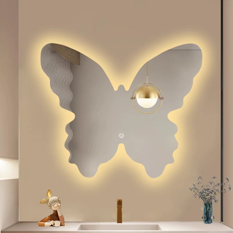 Artistic mirrors, customizable, irregular shapes, lighting, anti-fog, anti-explosion, decorative mirrors, ultra-white, high-definition mirrors.