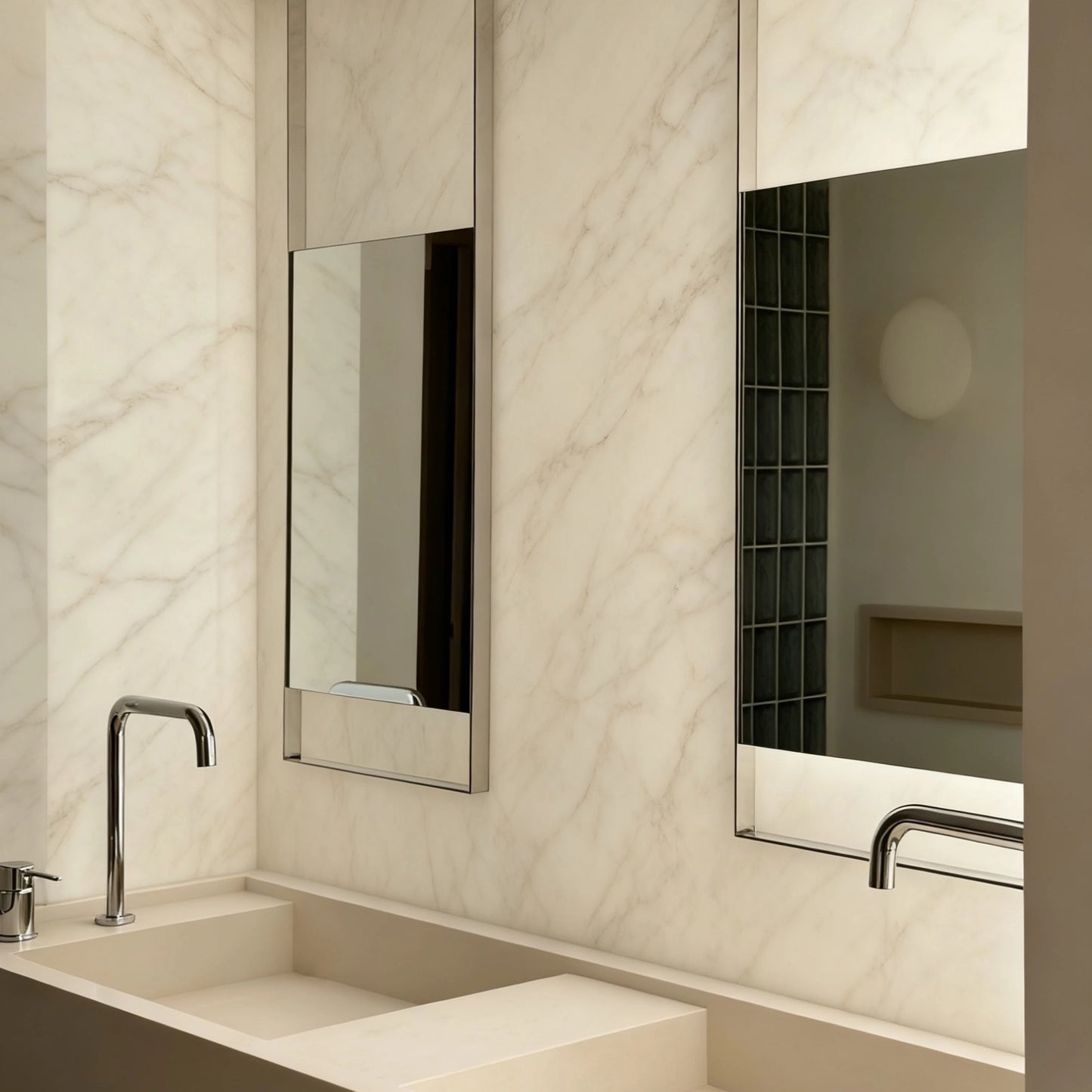 Sleek Ceiling-Hung Oval Mirror – Elevate Any Space Without Drilling Walls-3