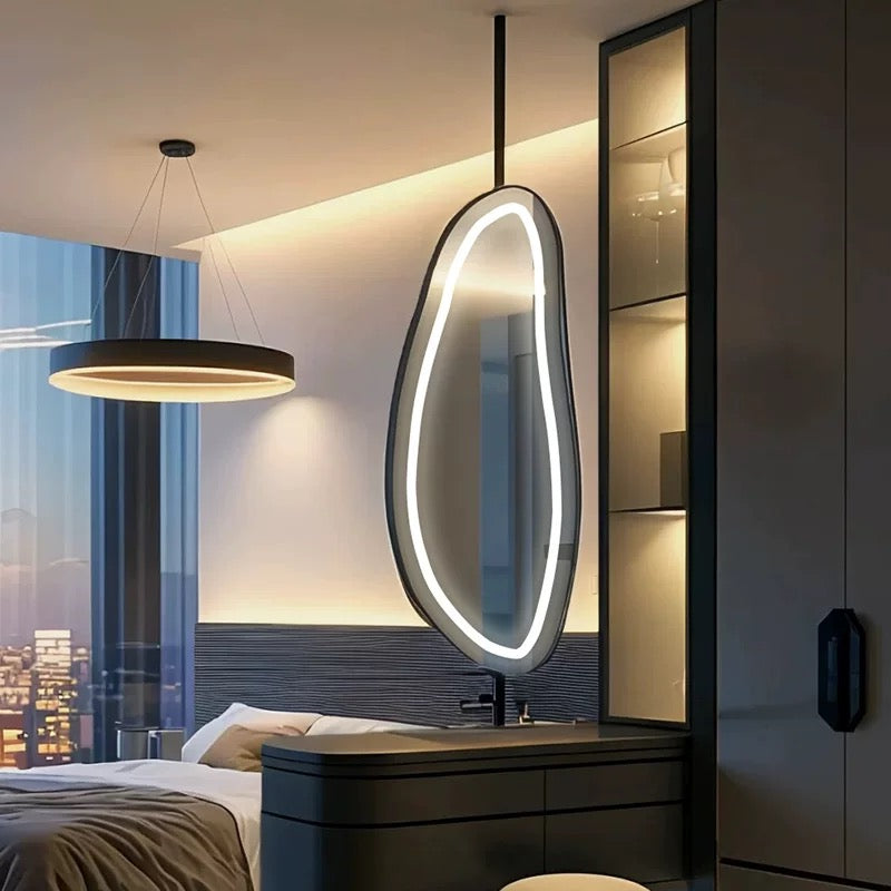 Hanging Mirror, Stainless Steel Mirror, Bathroom Mirror, Decorative Mirror, Creative Mirror, LED Lighting, Anti-fog, Anti-explosion Mirror, Screen Mirror.