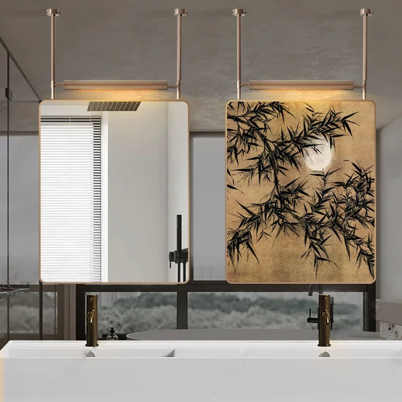 Hanging Mirror, Stainless Steel Mirror, Bathroom Mirror, Decorative Mirror, Creative Mirror, LED Lighting, Anti-fog, Anti-explosion Mirror, Screen Mirror.