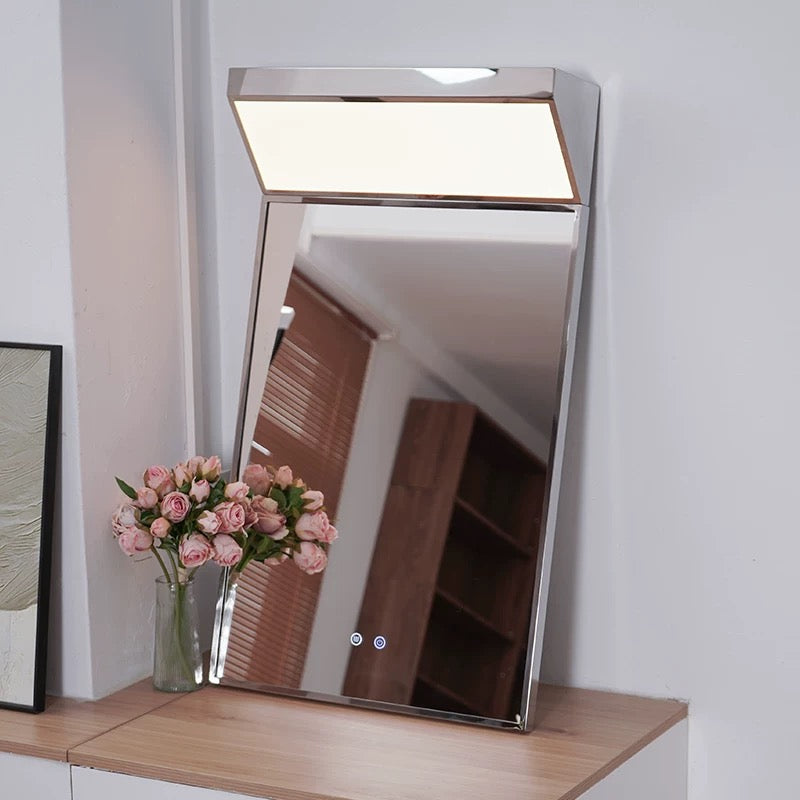 Bathroom mirror front cover light, anti-fog, explosion-proof, smart mirror, stainless steel, custom-made, wall-mounted dressing mirror.