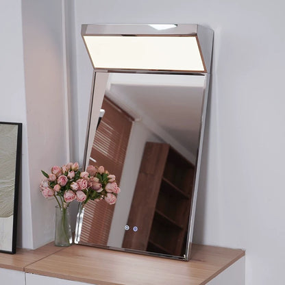 Bathroom mirror front cover light, anti-fog, explosion-proof, smart mirror, stainless steel, custom-made, wall-mounted dressing mirror.