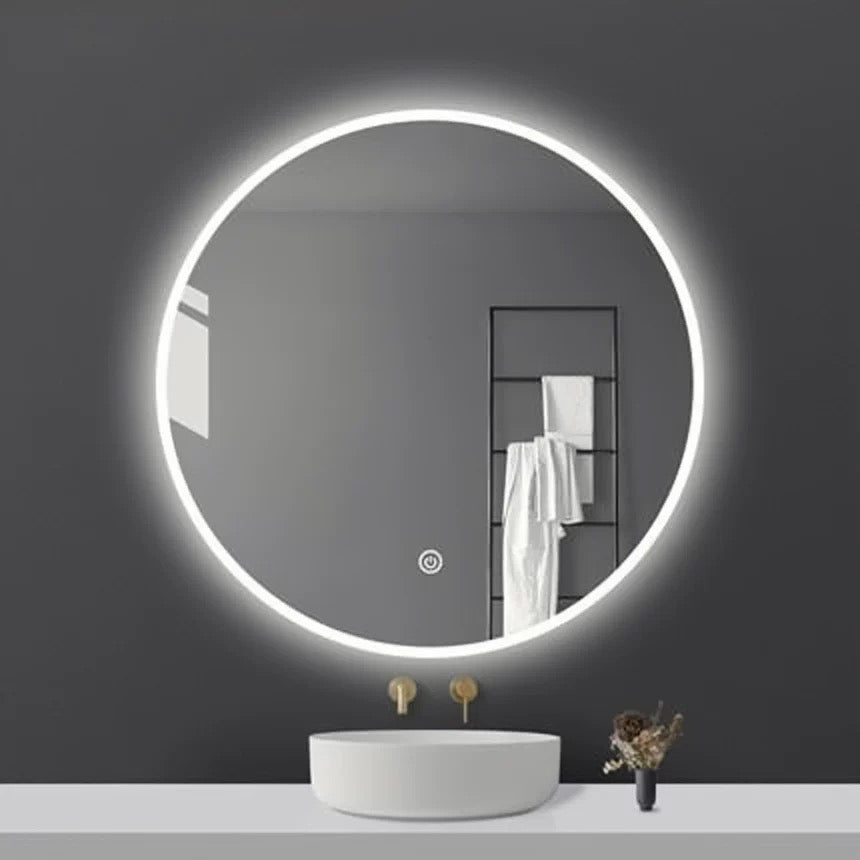 Circular LED Smart Matte Ring Lighting Non-Copper Mirror Anti-Fog Bathroom Makeup Mirror