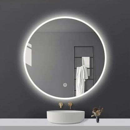 Circular LED Smart Matte Ring Lighting Non-Copper Mirror Anti-Fog Bathroom Makeup Mirror