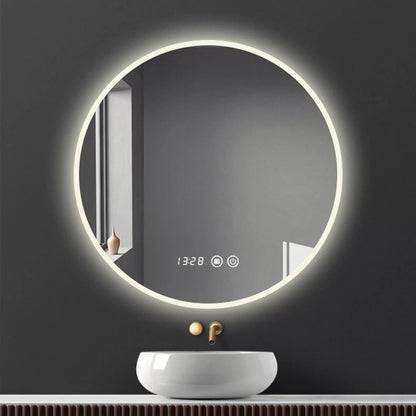 Circular LED Smart Matte Ring Lighting Non-Copper Mirror Anti-Fog Bathroom Makeup Mirror