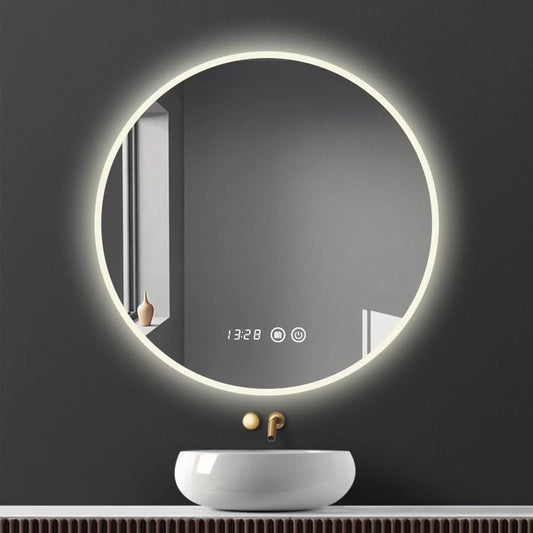 Circular LED Smart Matte Ring Lighting Non-Copper Mirror Anti-Fog Bathroom Makeup Mirror