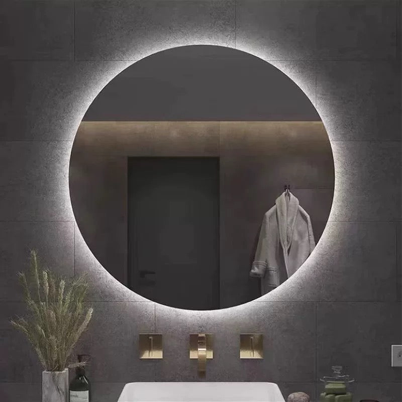 Circular LED Smart Matte Ring Lighting Non-Copper Mirror Anti-Fog Bathroom Makeup Mirror