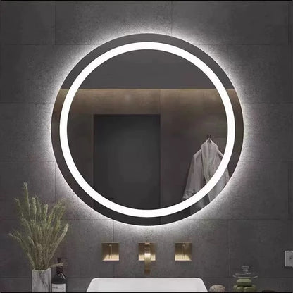 Circular LED Smart Matte Ring Lighting Non-Copper Mirror Anti-Fog Bathroom Makeup Mirror