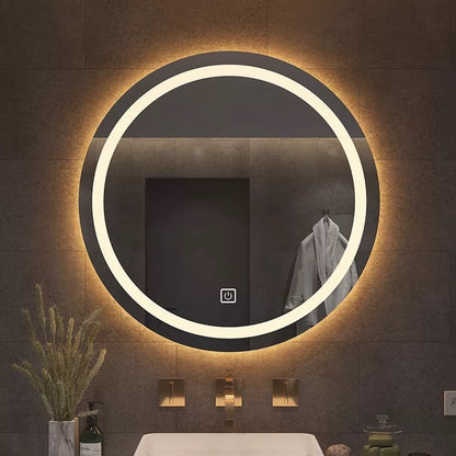 Circular LED Smart Matte Ring Lighting Non-Copper Mirror Anti-Fog Bathroom Makeup Mirror