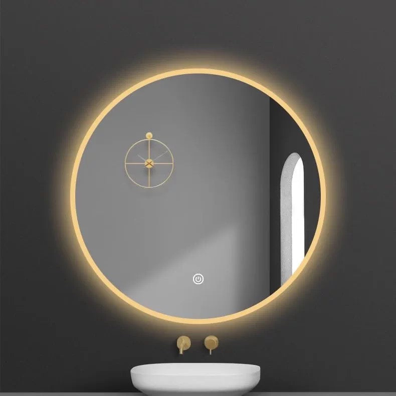 Circular LED Smart Matte Ring Lighting Non-Copper Mirror Anti-Fog Bathroom Makeup Mirror