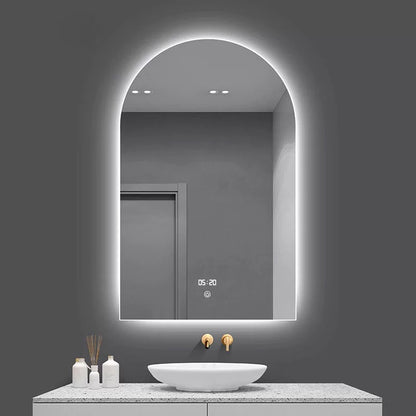Arch-shaped LED smart backlighting, non-copper mirror, anti-fog bathroom dressing mirror, sink countertop mirror.