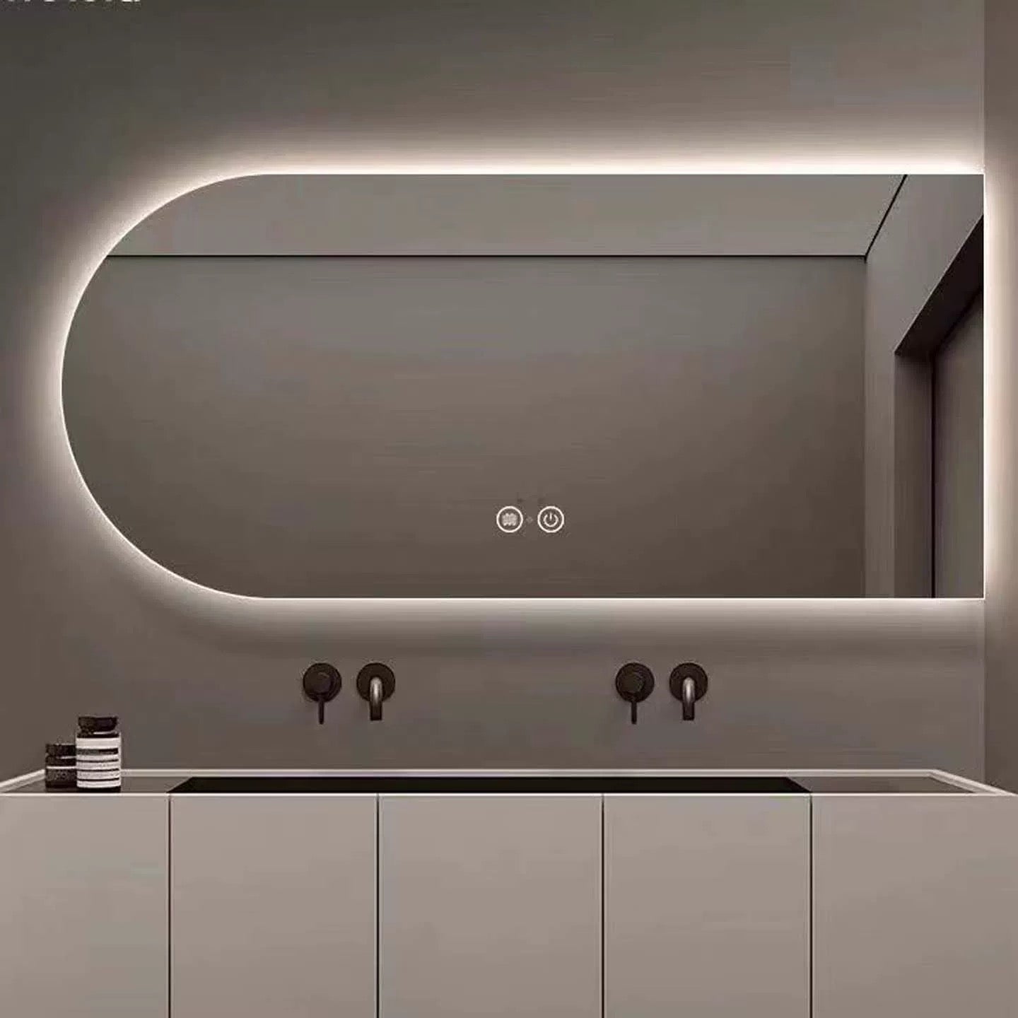Arch-shaped LED smart backlighting, non-copper mirror, anti-fog bathroom dressing mirror, sink countertop mirror.