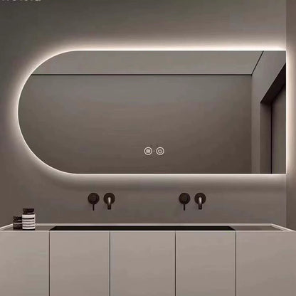 Arch-shaped LED smart backlighting, non-copper mirror, anti-fog bathroom dressing mirror, sink countertop mirror.