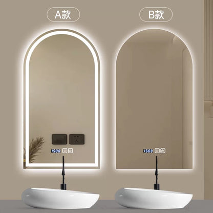 Arch-shaped LED smart backlighting, non-copper mirror, anti-fog bathroom dressing mirror, sink countertop mirror.
