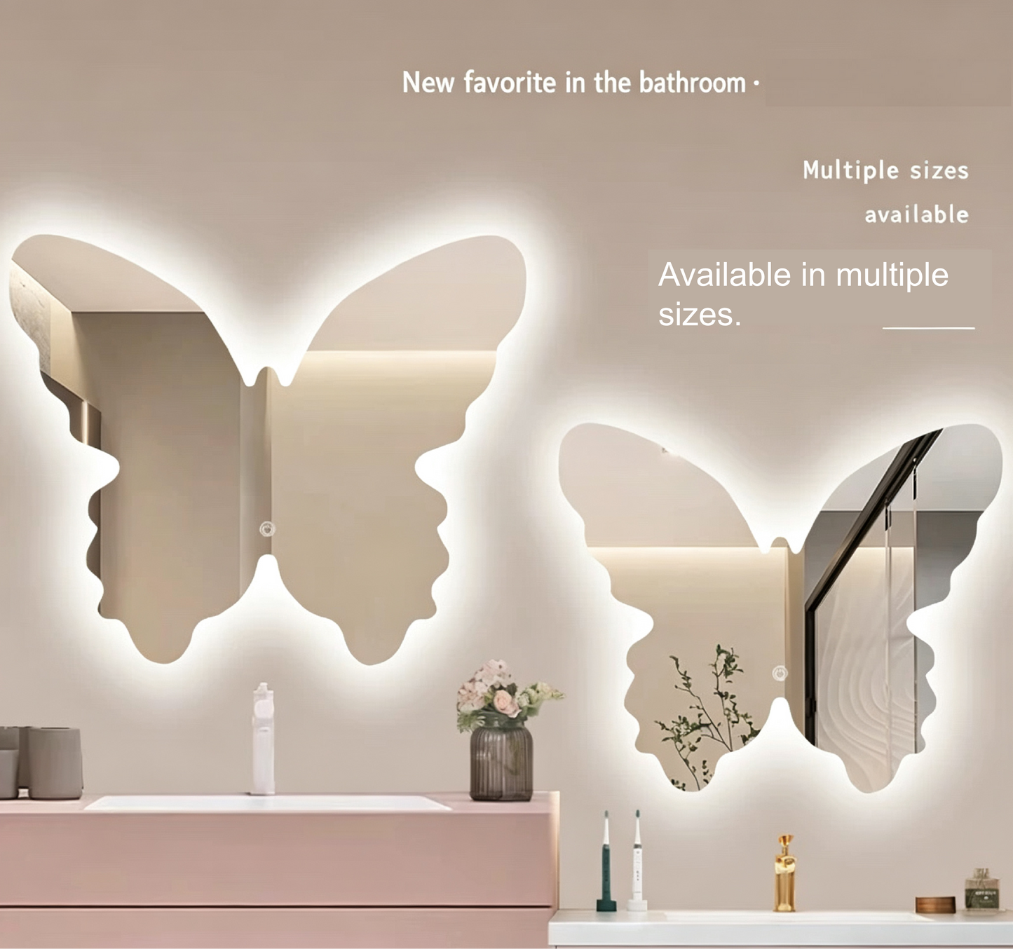 Artistic mirrors, customizable, irregular shapes, lighting, anti-fog, anti-explosion, decorative mirrors, ultra-white, high-definition mirrors.