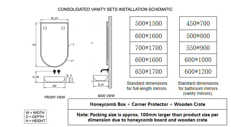 Arch-shaped LED smart backlighting, non-copper mirror, anti-fog bathroom dressing mirror, sink countertop mirror.